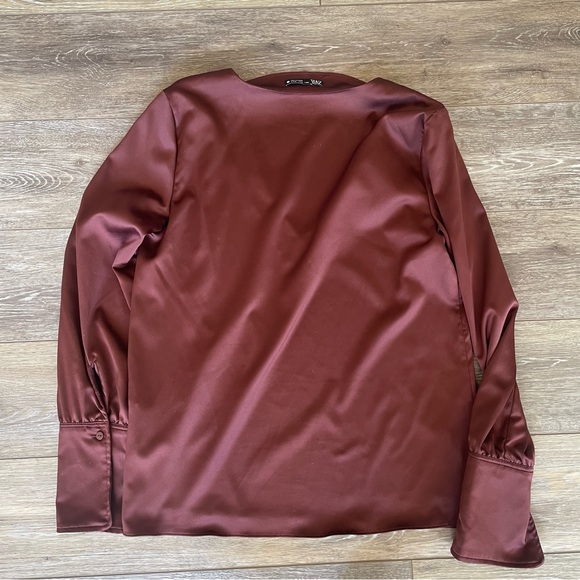 Zara Satin Brown Blouse - Picture 6 of 6